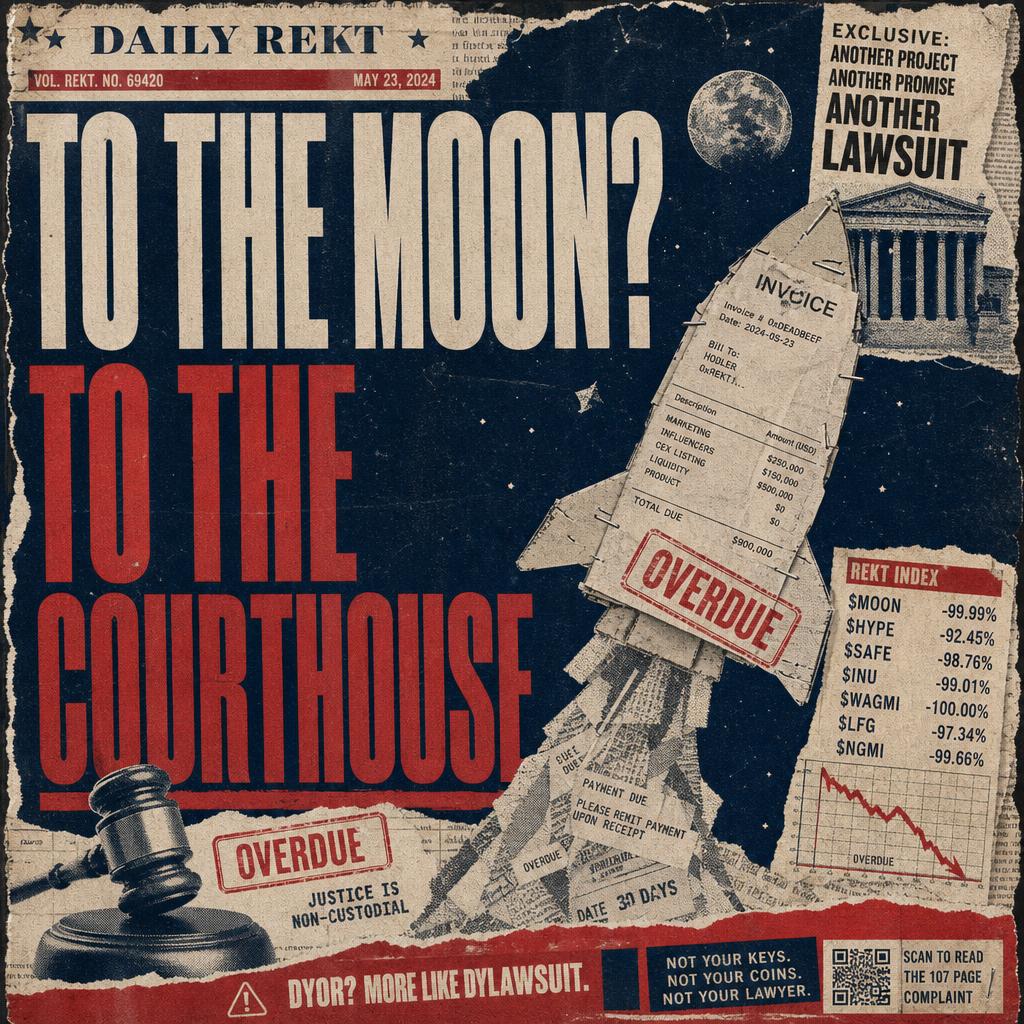 To the moon? To the courthouse.